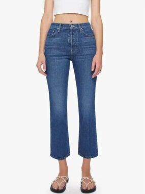 Mother Superior The Tomcat Ankle High-Rise Straight Leg Jeans Cannonball Size 25